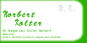 norbert kolter business card